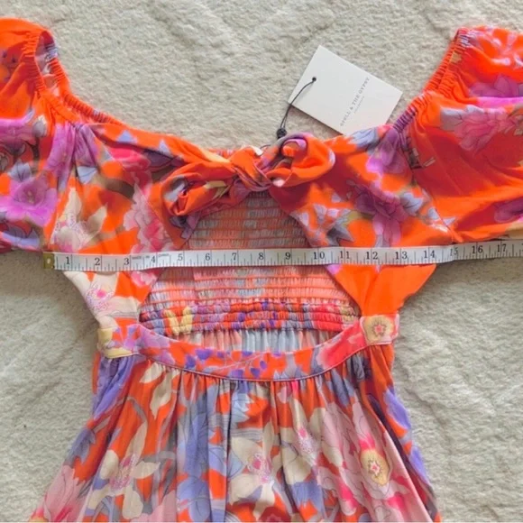 Spell & The Gypsy Collective Floral Lily Playdress Ruffle Trim Mini Dress in Red - Picture 5 of 10